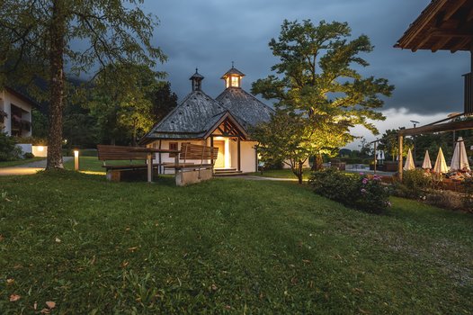 This picture shows the park at twilight