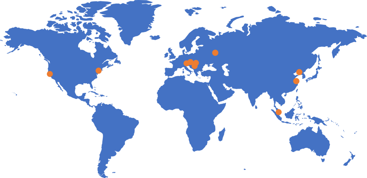 Weltkarte mit Punkten