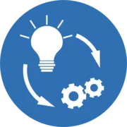  Icon with light bulb and gears