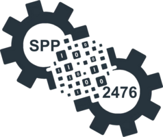 Logo SPP2476 - zwei Zahnräder verbunden mit Symbol für Datenmodell