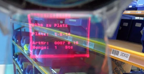 Einblendungen einer Datenbrille