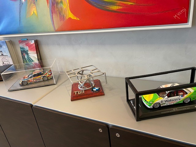 The gift stands in oliver Zipse's office on a sideboard between exclusive BMW models.